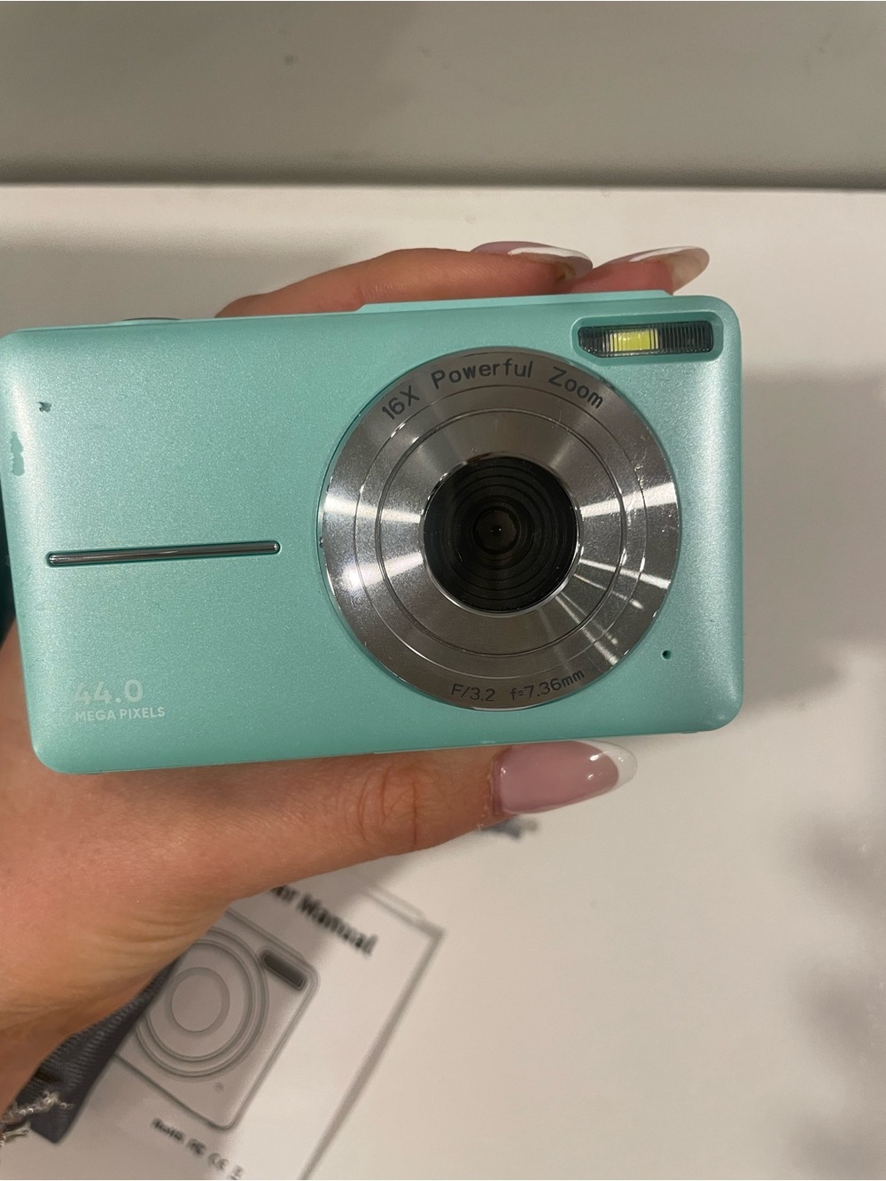 Compact 16X Zoom Digital Camera in Mint Blue